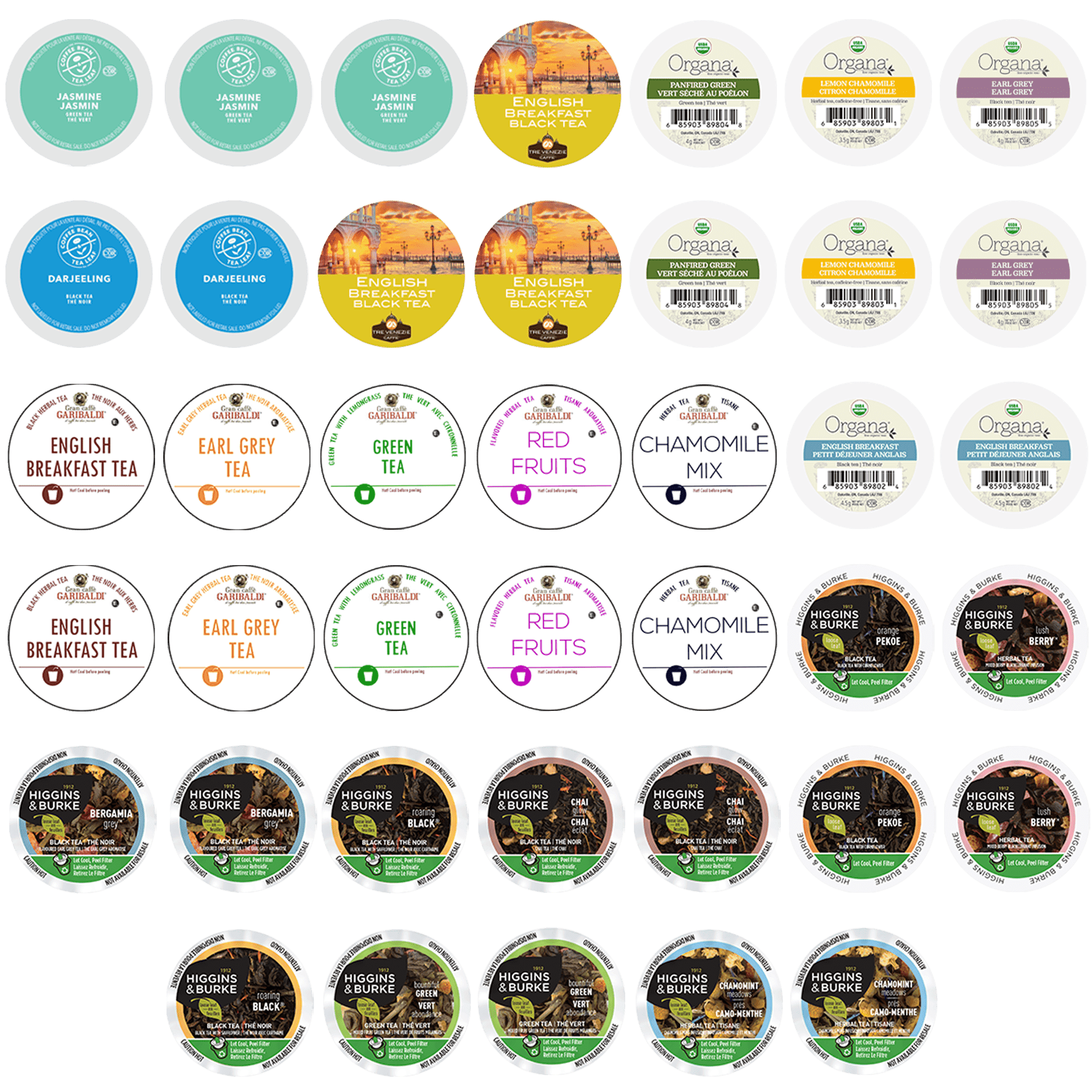 Tea Pods Variety Pack, Assorted Green Tea, Black Tea, White Tea ...