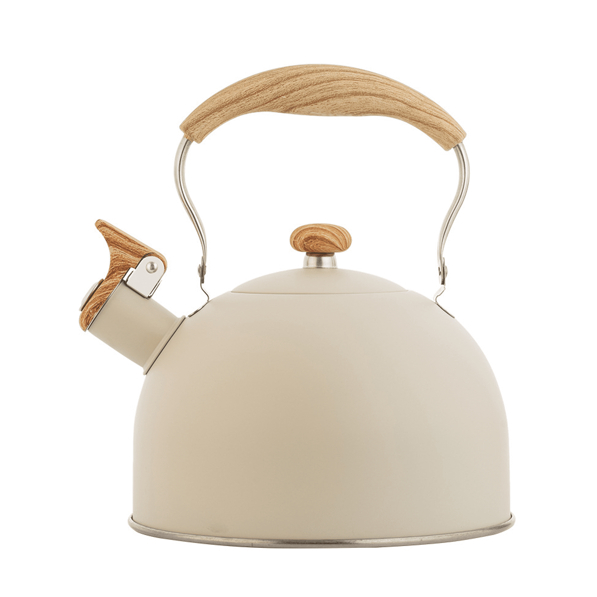 Tea Pot 2.5L Tea Kettle for Stove Top and Induction Stove White Stainless Steel Tea Kettle Stovetop