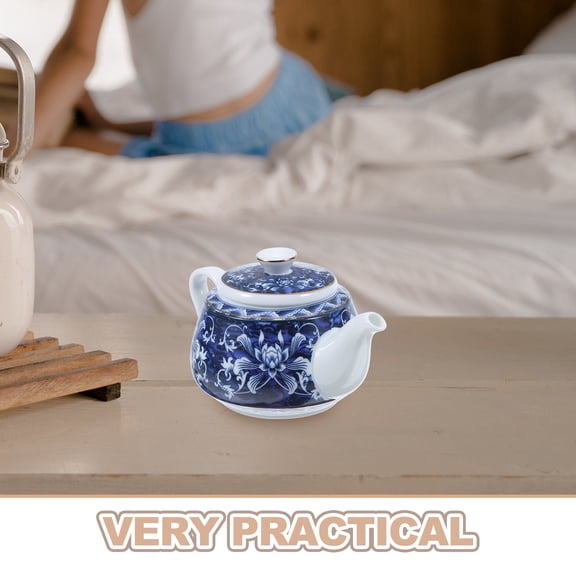 MERRYHAPY Luxurious Blue Porcelain Kettle for Tea Lovers and Tea Filtration