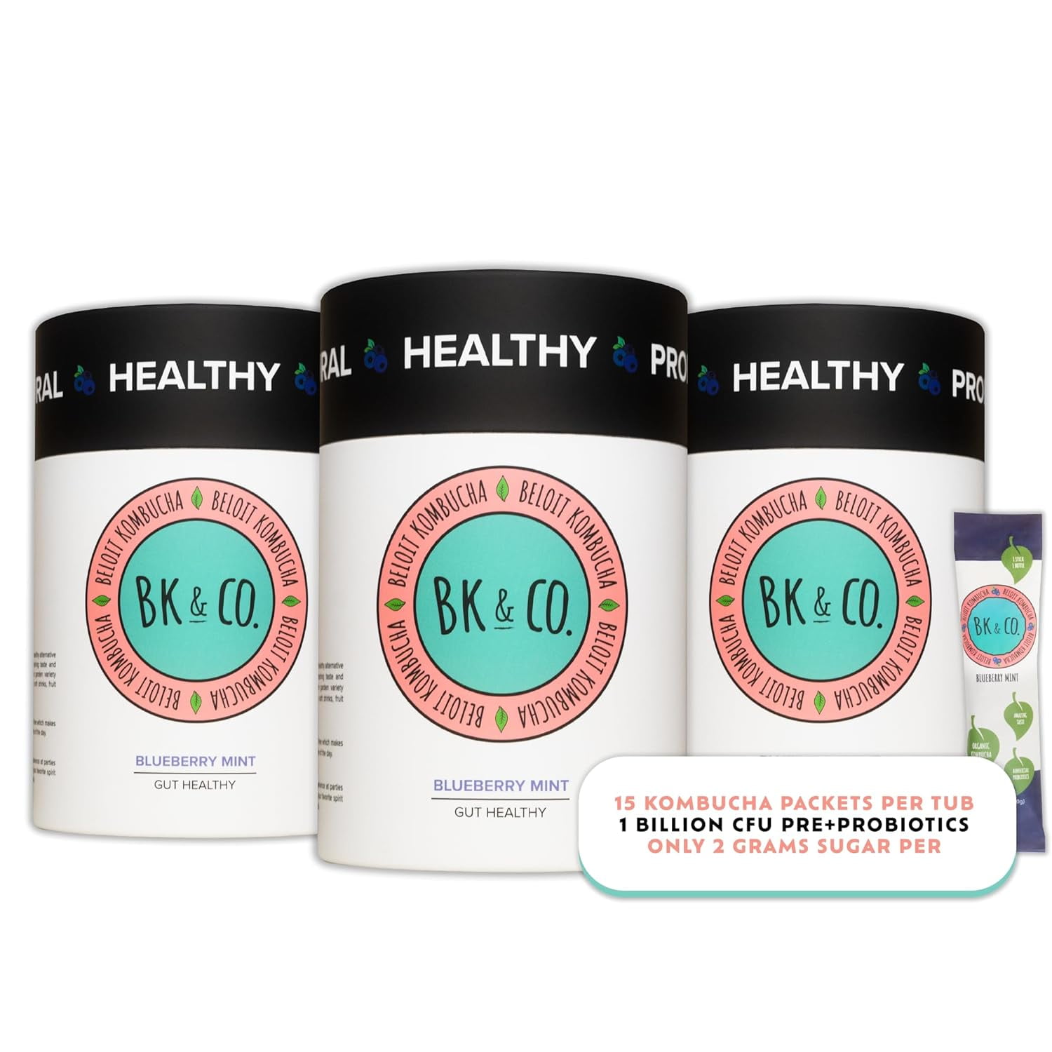 Tea Powder, Water Flavor Packets, Organic Probiotic Drink for Gut