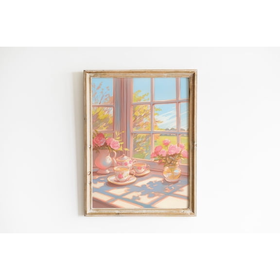 Tea Printable Coquette Kitchen Trendy Farmhouse Wall Picture, Unframed Paper Poster 8x10in