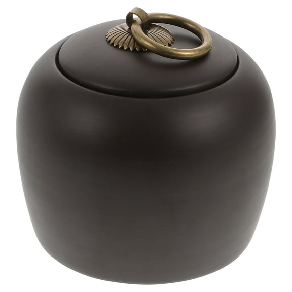 EXHUMKY Purple Clay Tea Tin Jar Canister for Home Use, Black, Airtight and Storage