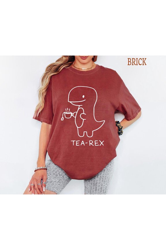 Tea-Rex Cute Dinosaur Mom Tea Lover Dino Coffee Punny T-Shirt T-Shirt