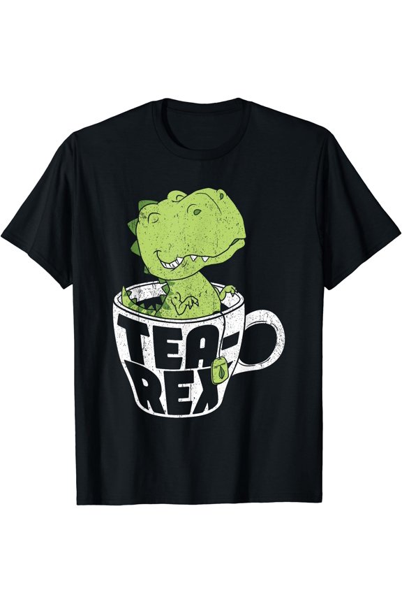 Tea Rex Cute T Rex Dinosaur Dino Tea Lover T-Shirt, Unisex T-Shirt