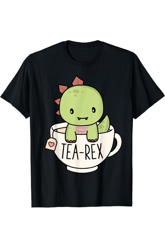 Tea-Rex Cute T-Rex Dinosaur Lover Kawaii Funny Dino Pun T-Shirt, Unisex T-Shirt