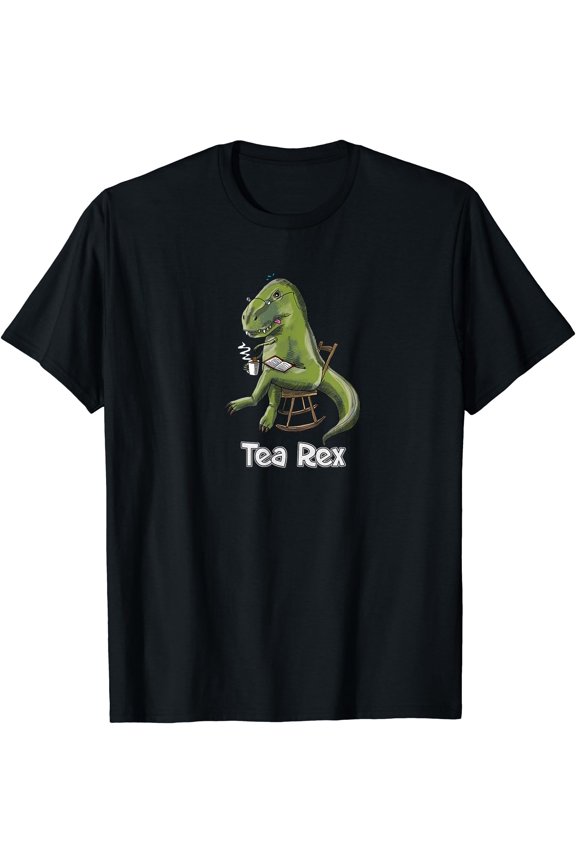 Tea-Rex Funny T-Rex Dinosaur T-Shirt, Unisex T-Shirt