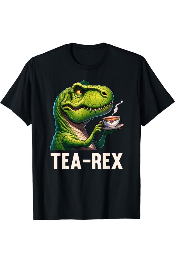 Tea Rex Funny T-Rex Dinosaur Tea Lover Gift Design T-Shirt, Unisex T-Shirt