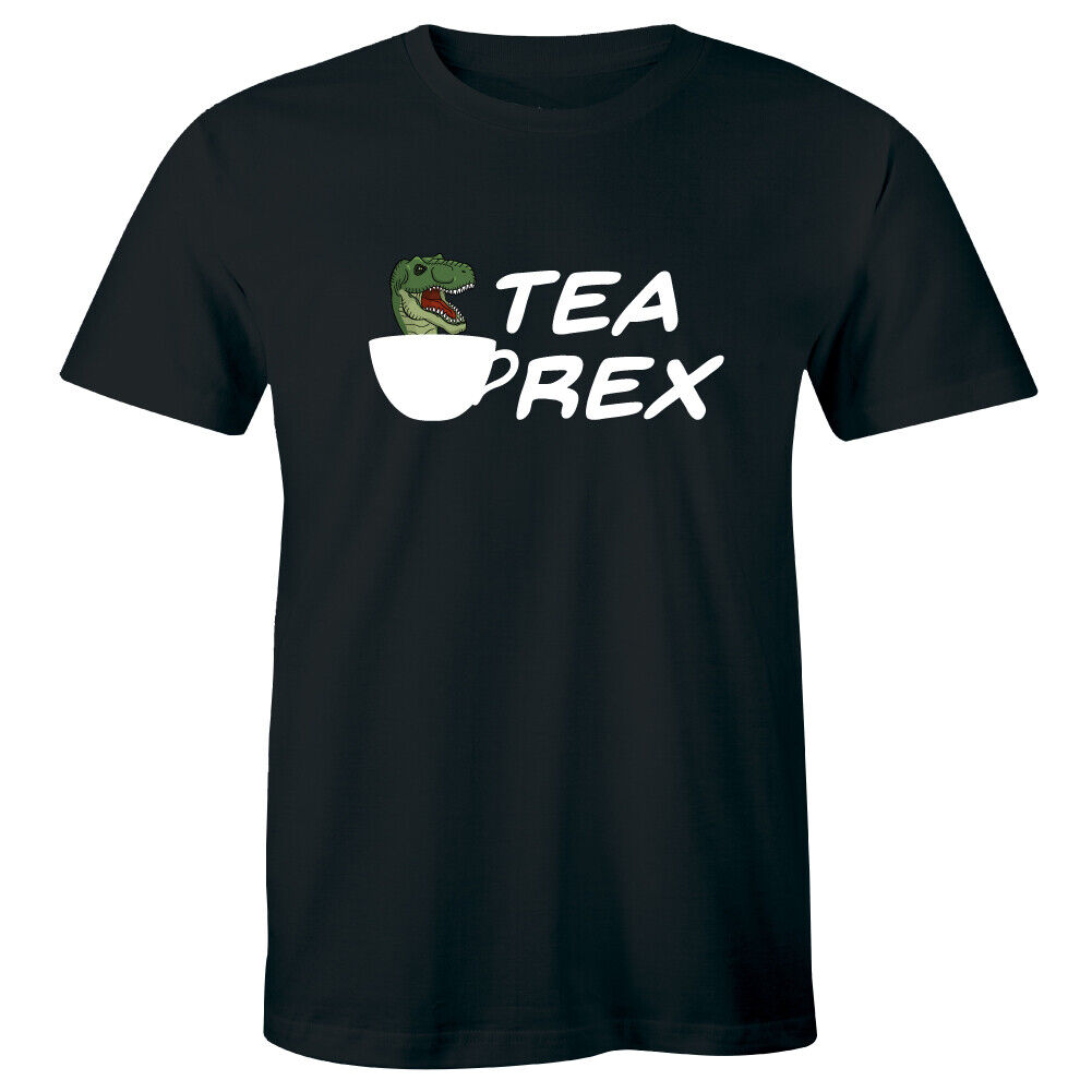 Tea Rex Men's Short Sleeve T-Shirt Funny Dinosaur Humor Pun Shirt ...