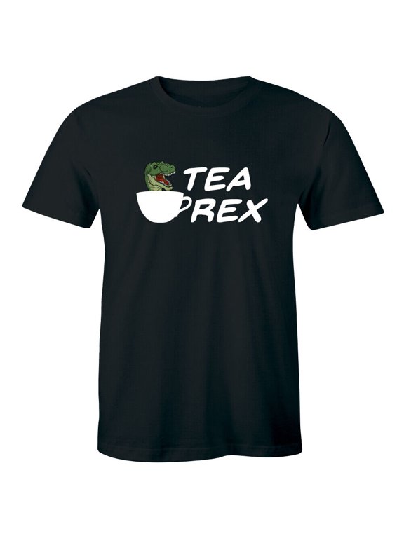 Tea Rex Men's Short Sleeve T-Shirt Funny Dinosaur Humor Pun Shirt