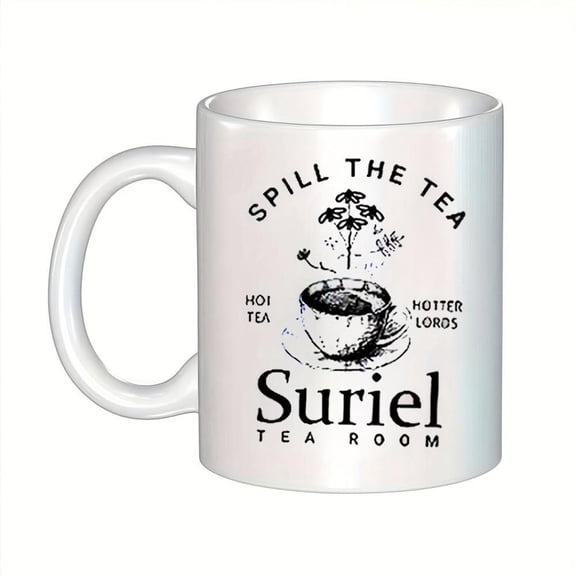 Tea Room Enamel Coffee Mug 11oz Insulated Ceramic Cup Reusable Dishwasher Hot Cold Drinks Multi Purpose Ideal as Housewarming Present or Birthday Chri