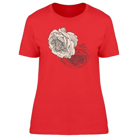 Tea Rose Ink Style Tee Women's -Image by Shutterstock