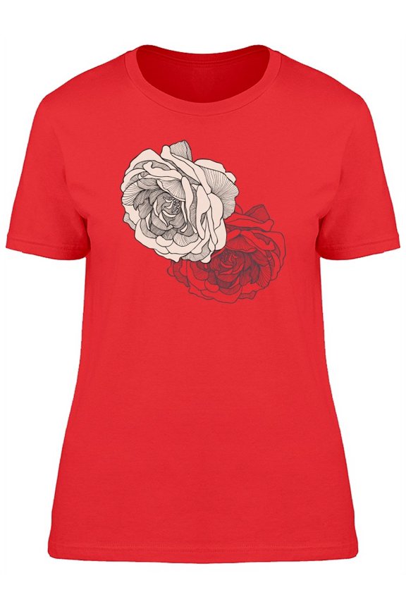 Tea Rose Ink Style Tee Women's -Image by Shutterstock