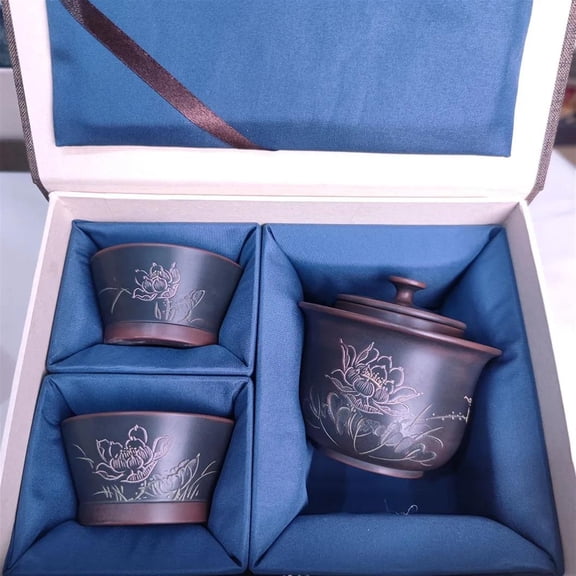 Tea Set Elegant Gaiwan Easy Using Teapots Nixing Pottery Zodiac Rabbit Handicraft Brew Tea Cup