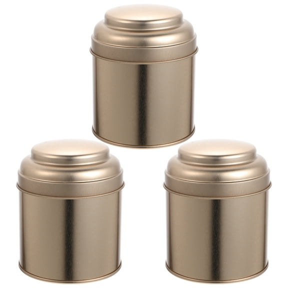 TEHAUX Loose Tea Organizer Household Tea Container Rose Gold 3Pcs 3.7x3x3in