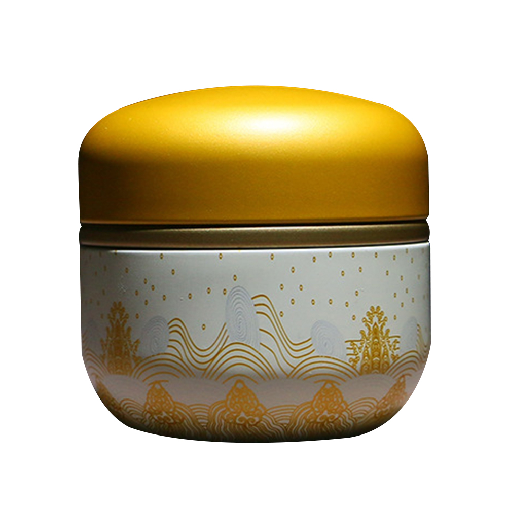 Tea Storage Jar Tinplate Empty Tins Yellow Coffee Sugar Mini Chinese