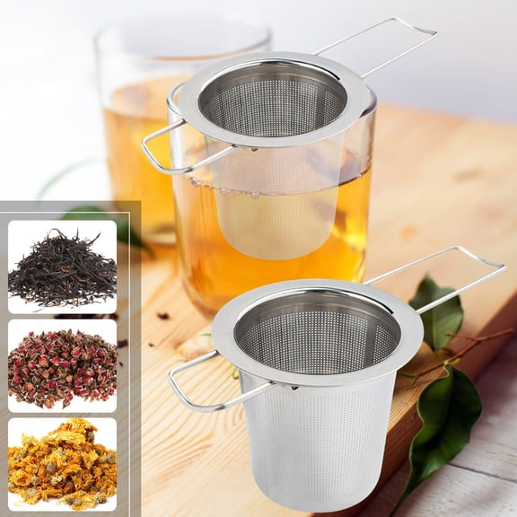 Tea Strainer, Stainless Steel Tea Infuser Basket Sitting in Mugs, Tea Infusers for Loose Tea, Fine Mesh Tea Diffuser Long-Handled Tea Strainers Filters, Tea Steeper for Leaf