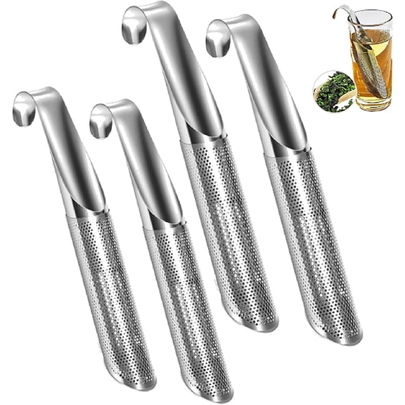 Tea Strainers for Loose Tea, Upgrade Stainless Steel Tea Diffuser Extra Fine Mesh Tea Infusers for Loose Tea Stainless Steel Tea Infuser Mesh Strainer with Large Capacity for Loose Tea Coffee (4Pack)