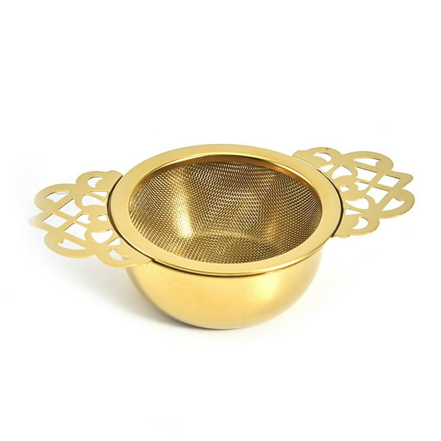 Tea Strainers with Drip Bowl Stainless Steel Tea Infuser Set Tea Filter with Double Wing Handles