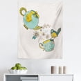 thumbnail image 1 of Tea Tapestry, Bird Drinking Winged Teapot Alice in Wonderland Style Friends Flowers Spring, Fabric Wall Hanging Decor for Bedroom Living Room Dorm, 5 Sizes, Teal Pale Blue Yellow, by Ambesonne, 1 of 1