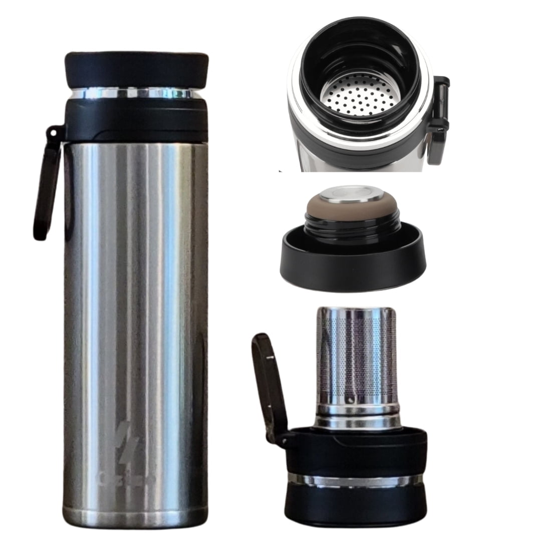 Tea Thermos with Infuser,Ozizo 18 oz Insulated Tea Flask, Stainless ...