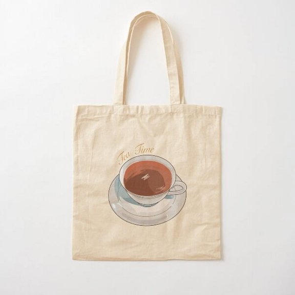 Tea Time Cotton Tote Bag Canvas Tote Bag, Family Gift For Mother, Her