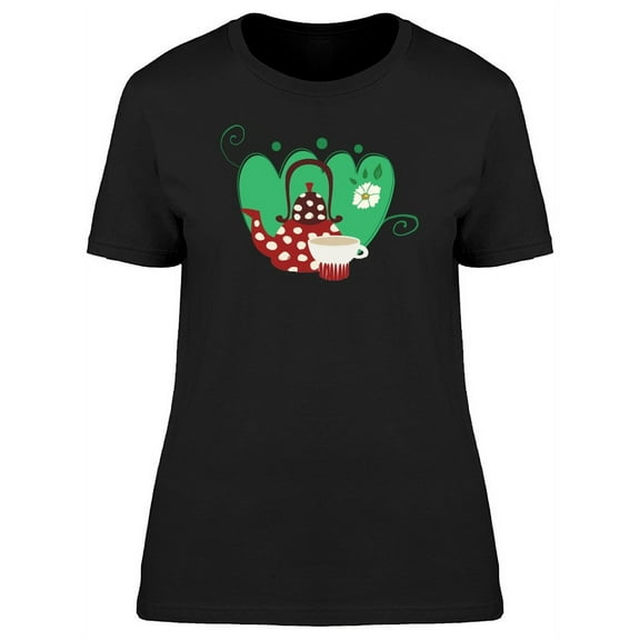 Tea Time Cute Pot And Mug T-Shirt Women -Image by Shutterstock, Female XX-Large