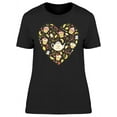 thumbnail image 1 of Tea Time, Doodles Heart Shape T-Shirt Women -Image by Shutterstock, Female x-Large, 1 of 2