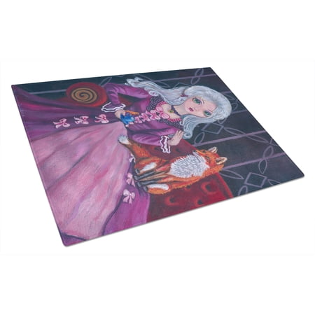 Tea Time Fox Glass Cutting Board Large