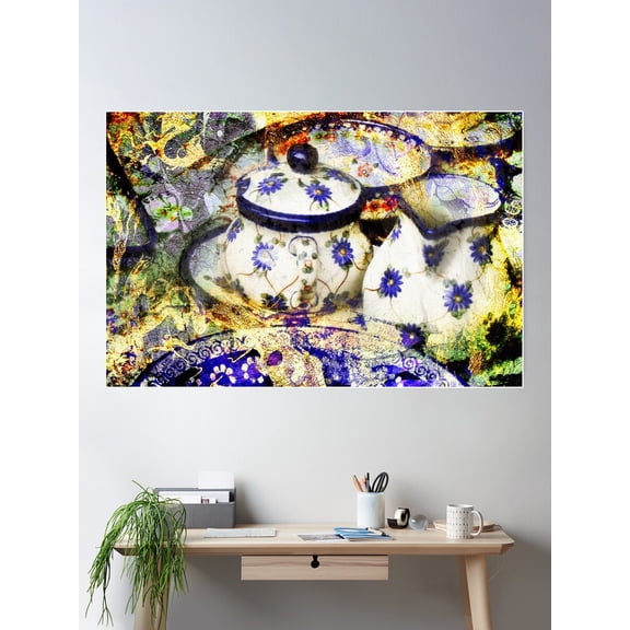 Tea Time Poster Wall Art, Modern Wall Decor For Living Room Bedroom, 8x12 UNFRAMED
