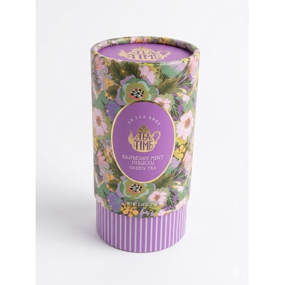 Tea Time Raspberry Mint Hibiscus Green Tea, 50 Tea Bags