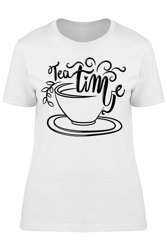 Tea Time Sketch Cup T-Shirt Women -Image by Shutterstock, Female Large