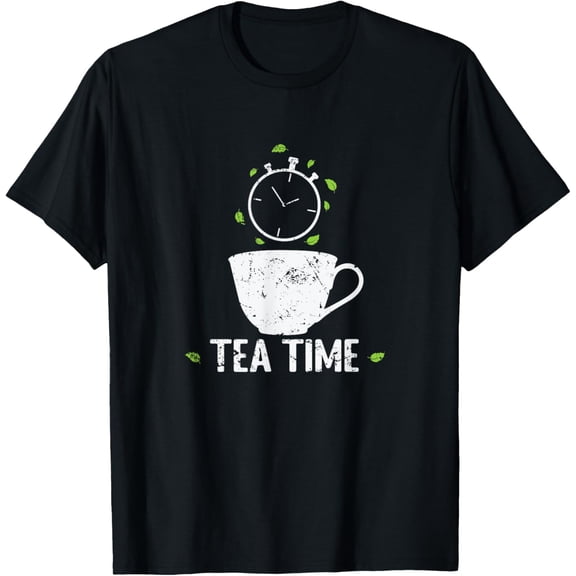 Tea Time T-Shirt men and women can wear, black, white, gifts