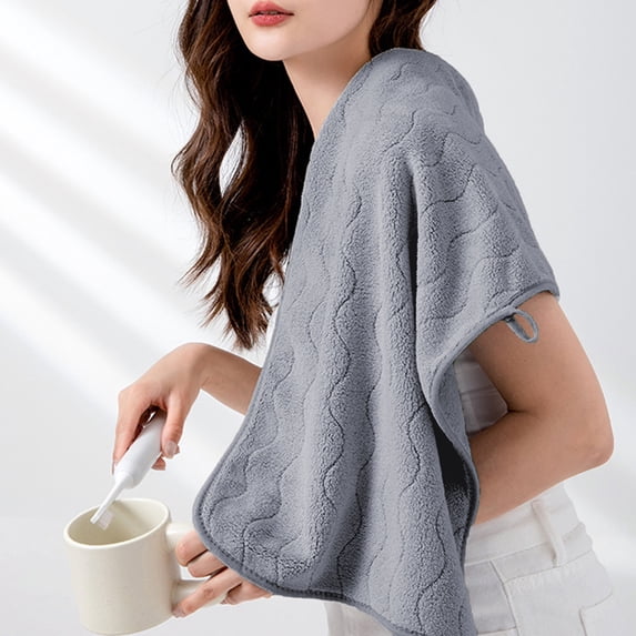 Tea Towel Set 4-Pack Soft Absorbent Cotton Dish Towels Kitchen Hand Towels,Gray