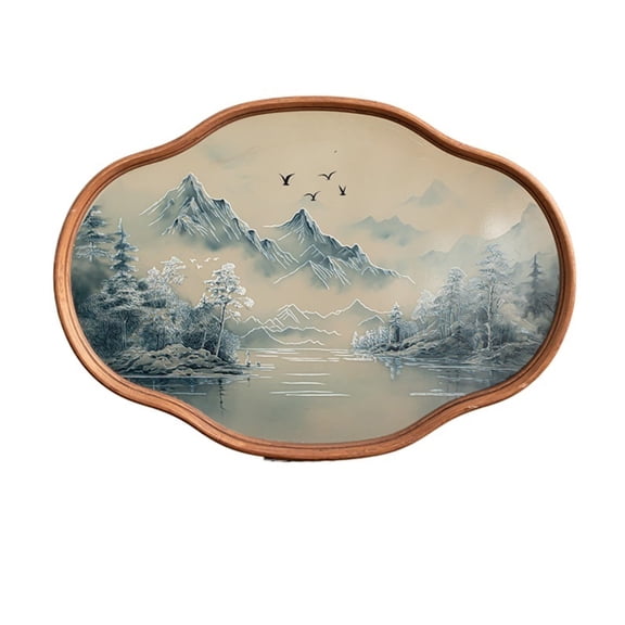 Tea Tray Chinese Home Tea Tray Tea Room Vintage Multifunctional Fruit Tea Tray Snacks Tea Point Storage