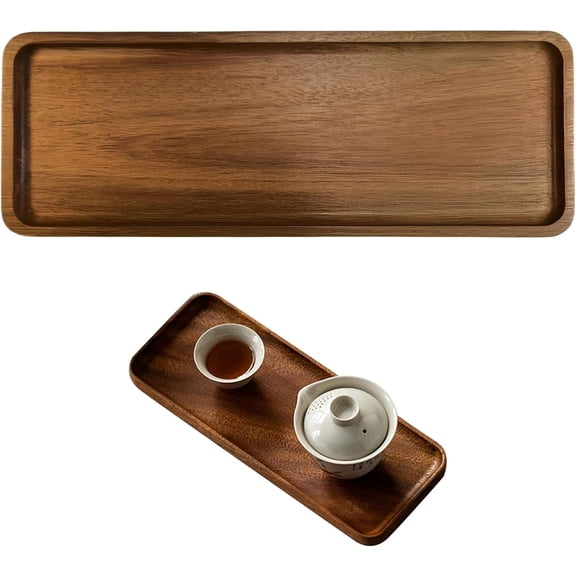 Tea Tray,Wooden Tray,Small Tray for Display Fruit Snacks Appetizer Sushi Food Decor,Wood Serving Tray,Small Wooden Tray,Tea Serving Plate,Drinks Tray,Decorative Tray,Food Trays for Lap(29x10.8CM)