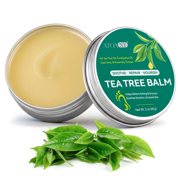 Tea Tree Balm for Hands, Feet, and Body - Helps Support Dry, Sensitive-Looking Skin, Natural Plant Extracts, 2 oz