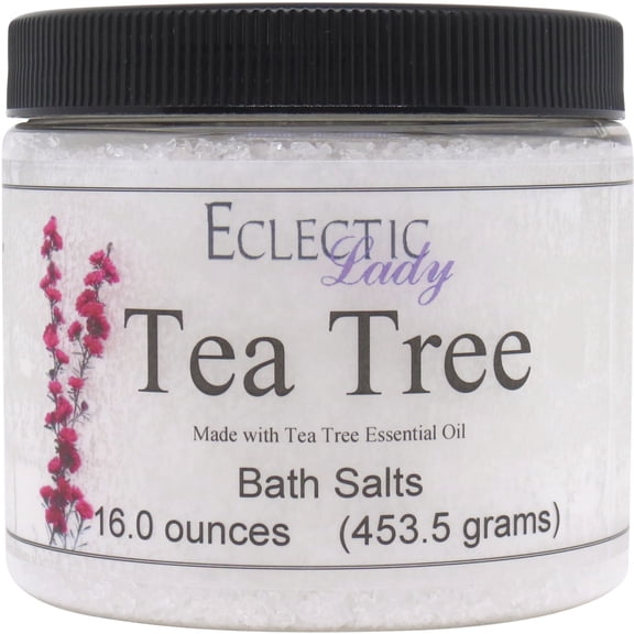 Tea Tree Bath Salts by Eclectic Lady, 16 ounces