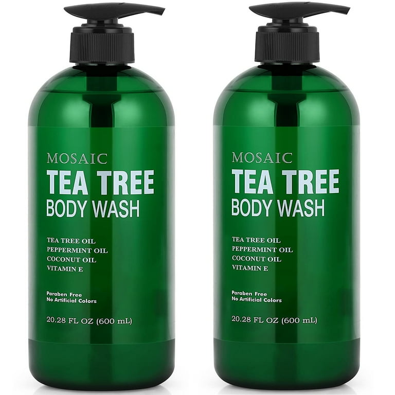 AntiFungal Tea Tree & Vitamin E Body Wash, Raw Natural Shower Gel