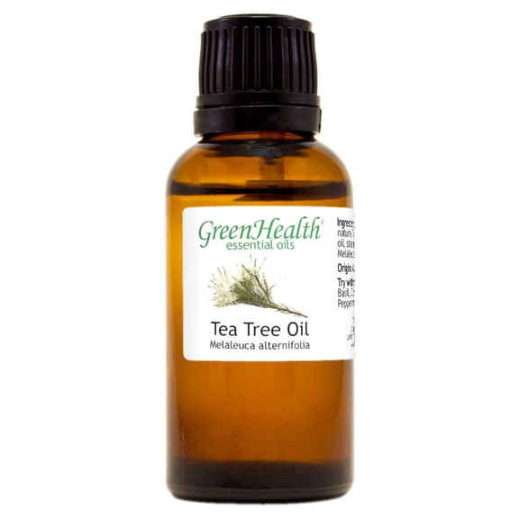 Tea Tree Essential Oil - 1 fl oz (30 ml) Glass Bottle w/ Euro Dropper - 100% Pure Essential Oil by GreenHealth