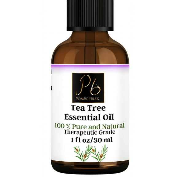 Tea Tree Essential Oil 100% Pure Natural Unadulterated Therapeutic Grade Oil for Hair and Skin 1 fl oz by Pomberries