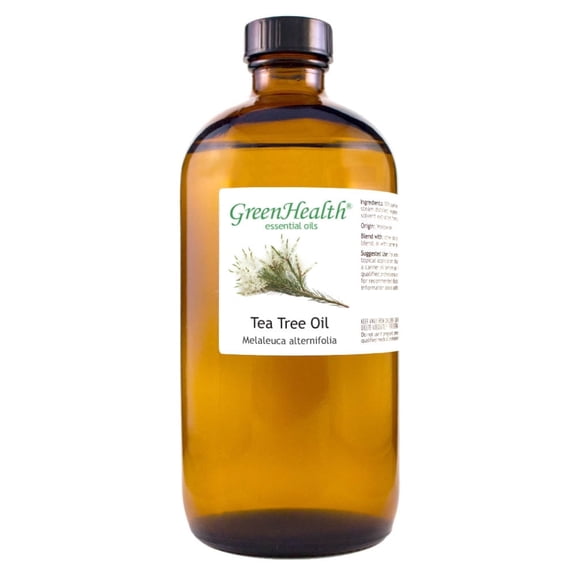 Tea Tree Essential Oil – 16 fl oz (473 ml) – 100% Pure & Undiluted – Steam-Distilled Melaleuca – Amber Glass Bottle – Natural Cleaning, Diffuser, and DIY Use – GreenHealth