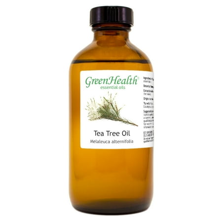 Tea Tree Essential Oil - 8 fl oz (237 ml) Glass Bottle w/ Cap - 100% Pure Essential Oil by GreenHealth