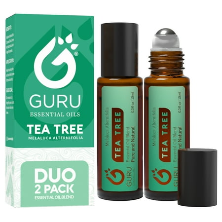 Tea Tree Essential Oil Roll Ons (2 Pack) - Cleanses Skin, Hair & Nails - Premium Therapeutic Grade Aromatherapy Rollers
