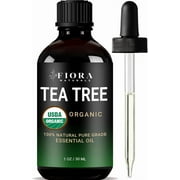 Tea Tree Essential Oil by Fiora Naturals- 100% Pure Organic for Face, Hair, Foot, Acne & Scalp