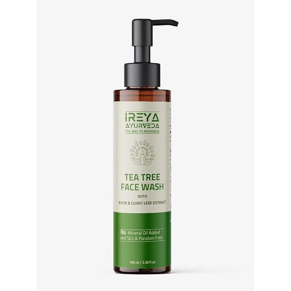 Tea Tree Face Wash 100ml (3.38oz) Made With Neem Extract & Tea Tree oil | Moisturizing Face Wash for men and women, Gentle Daily Face Wash for Soft and Smooth Skin