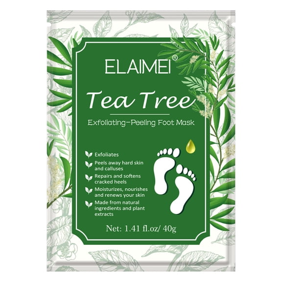 Tea Tree Foot Mask, 1Pc - 20Ml Exfoliating Foot Peel Mask for Calluses & Dead Skin, Foot Masks Easter Mother'S Day Base Care Makeup Organizers