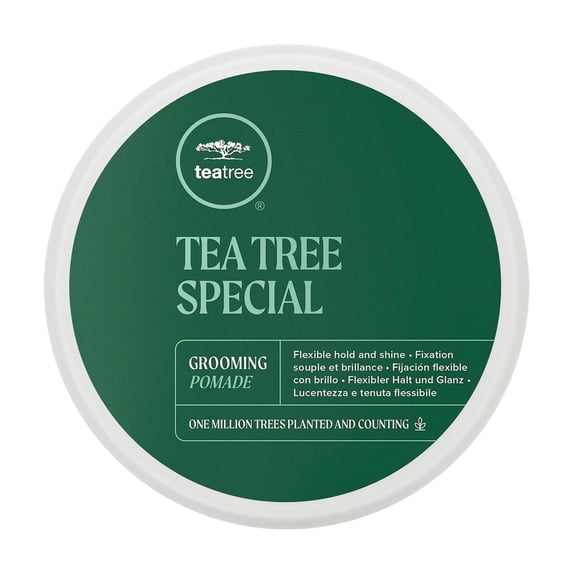 Tea Tree Grooming Pomade, Flexible Hold + Shine, For All Hair Types, Especially Wavy + Curly, 3 oz.