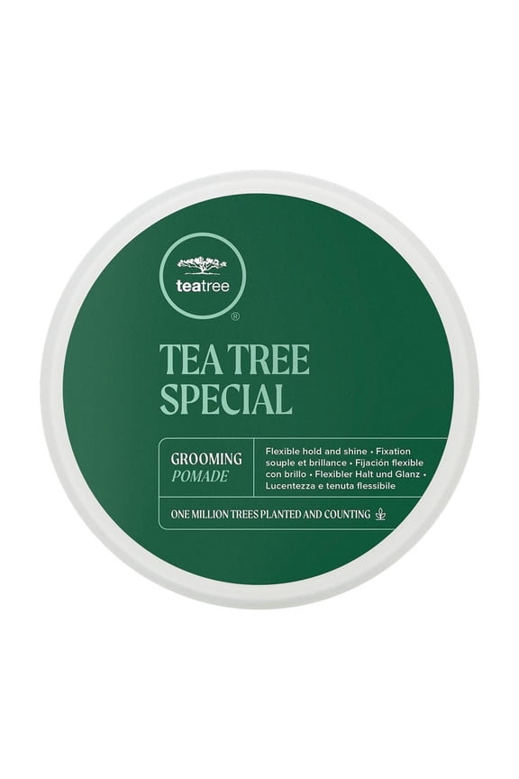 Tea Tree Grooming Pomade, Flexible Hold + Shine, For All Hair Types, Especially Wavy + Curly, 3 oz.