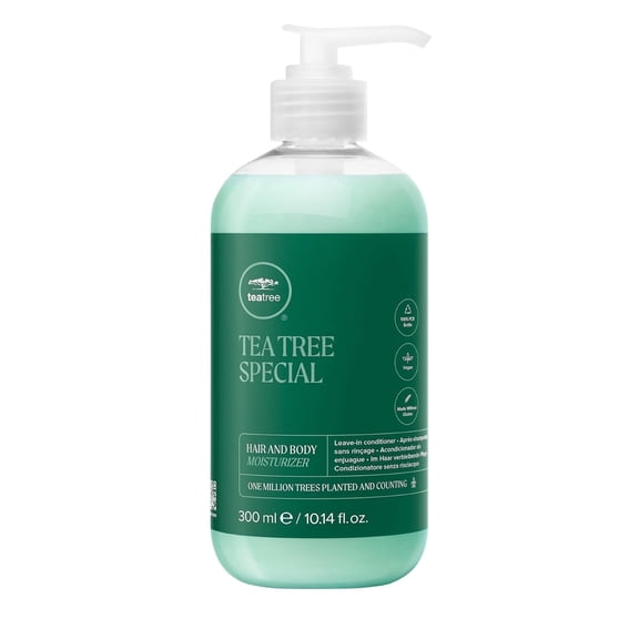 Tea Tree Hair and Body Moisturizer Leave-In Conditioner, Body Lotion, After-Shave Cream, For All Hair + Skin Types, 10.14 Fl Oz.