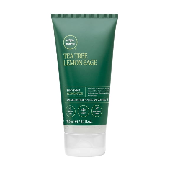 Tea Tree Lemon Sage Thickening Blowout Gel, Volumizing Hair Gel, For Fine Hair, 5.1 fl. oz